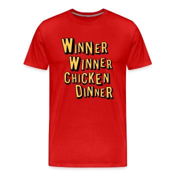 Winner Winner Chicken Dinner - Men's Premium Organic T-Shirt - red - Front - Damien (186cm)
