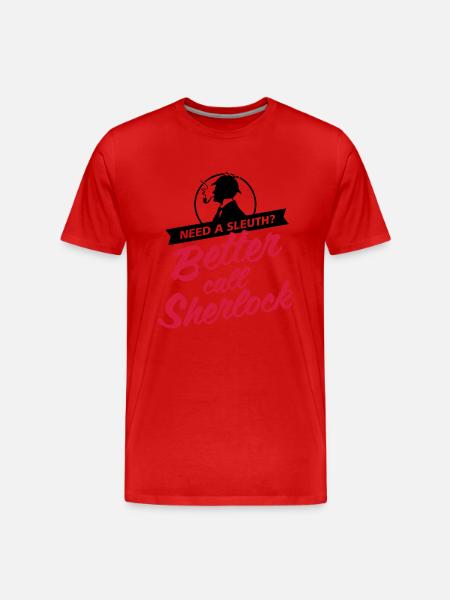 Better Call Sherlock - Männer Premium Bio T-Shirt - Rot