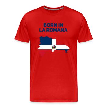 La Romana République dominicaine - T-shirt bio Premium Homme - rouge - Devant - Damien (186cm)