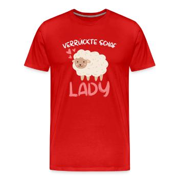 Frauen Bäuerin Bauernhof Tier Lady Geschenk Schaf - Männer Premium Bio T-Shirt - Rot - Vorne - Damien (186cm)