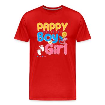 Pink or Blue Pappy Loves You Best Dad Ever - Männer Premium Bio T-Shirt - Rot - Vorne - Damien (186cm)