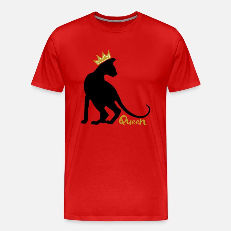 Reine Chat avec couronne: OKH, Peterbald, Sphynx - T-shirt bio Premium Homme - rouge