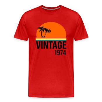Vintage 1974 - Men's Premium Organic T-Shirt - red - Front - Damien (186cm)
