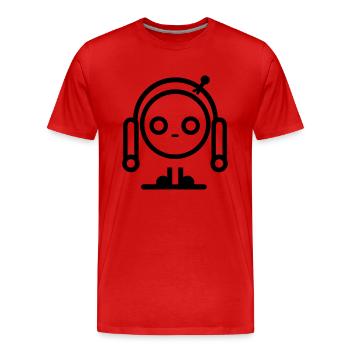 Petit robot - T-shirt bio Premium Homme - rouge - Devant - Damien (186cm)