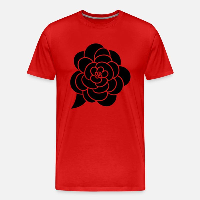 Blume - Männer Premium Bio T-Shirt - Rot