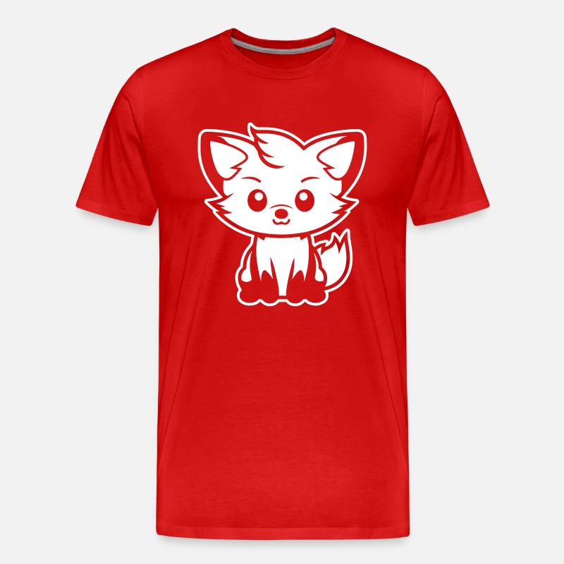 Fuchs Comic - Männer Premium Bio T-Shirt - Rot