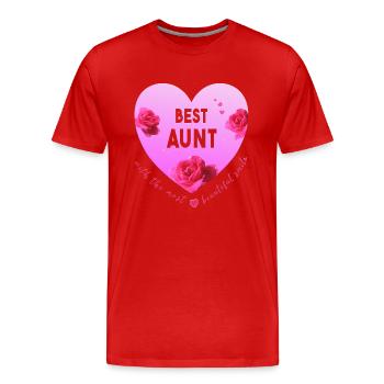 best aunt - Men's Premium Organic T-Shirt - red - Front - Damien (186cm)