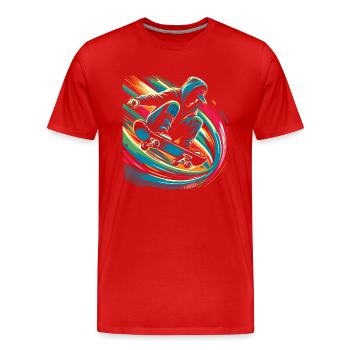 Skateur - T-shirt bio Premium Homme - rouge - Devant - Damien (186cm)