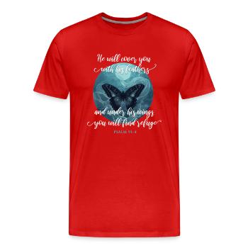 Chrétien Citation Bible Verset Religieux - T-shirt bio Premium Homme - rouge - Devant - Damien (186cm)