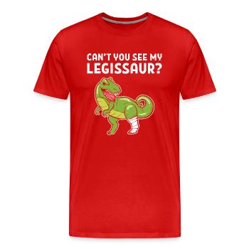 Gebrochenes Bein - Männer Premium Bio T-Shirt - Rot - Vorne - Damien (186cm)