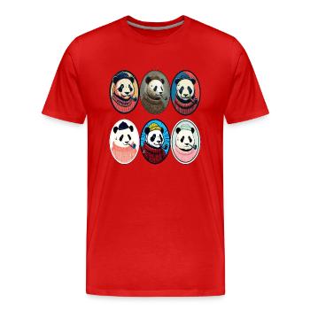 Kapitän P. - Männer Premium Bio T-Shirt - Rot - Vorne - Damien (186cm)