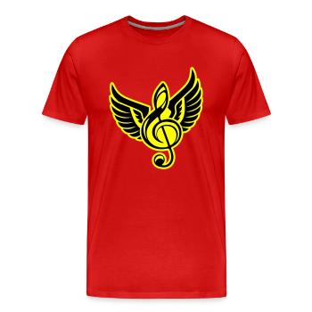 Symbole de clé Piano à queue - T-shirt bio Premium Homme - rouge - Devant - Damien (186cm)