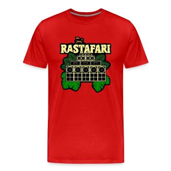 Rastafari Sound System - Men's Premium Organic T-Shirt - red - Front - Damien (186cm)