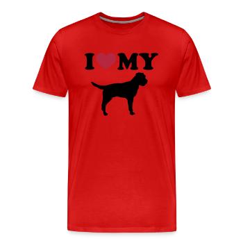Border Terrier - Men's Premium Organic T-Shirt - red - Front - Damien (186cm)