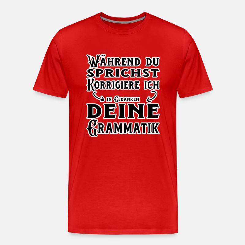 German language difficult language - Men's Premium Organic T-Shirt - red