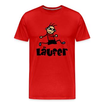 Läufer laufen - Männer Premium Bio T-Shirt - Rot - Vorne - Damien (186cm)