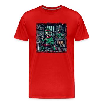 Christmas Gnome Gnome Secret Santa Factory Christmas - Men's Premium Organic T-Shirt - red - Front - Damien (186cm)