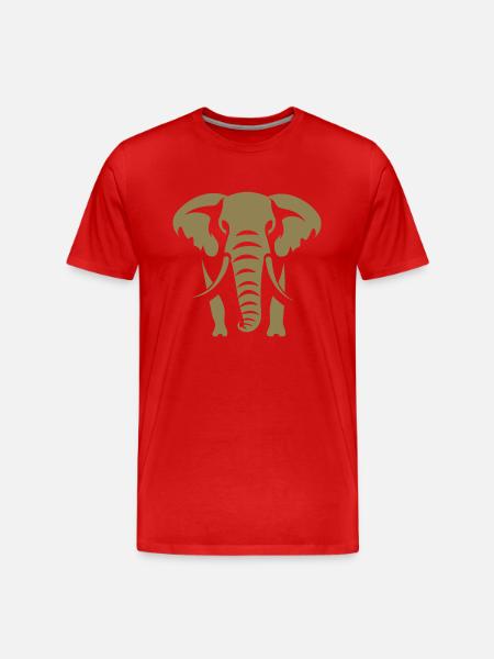 Elephant Silhouette - Men's Premium Organic T-Shirt - red
