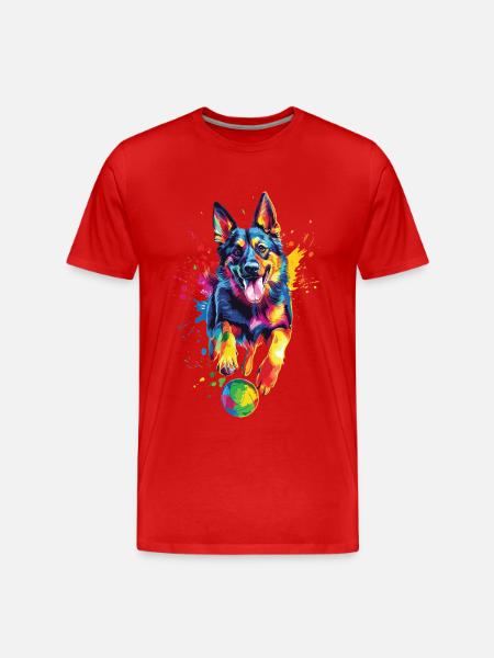 Deutscher Schäferhund - Männer Premium Bio T-Shirt - Rot