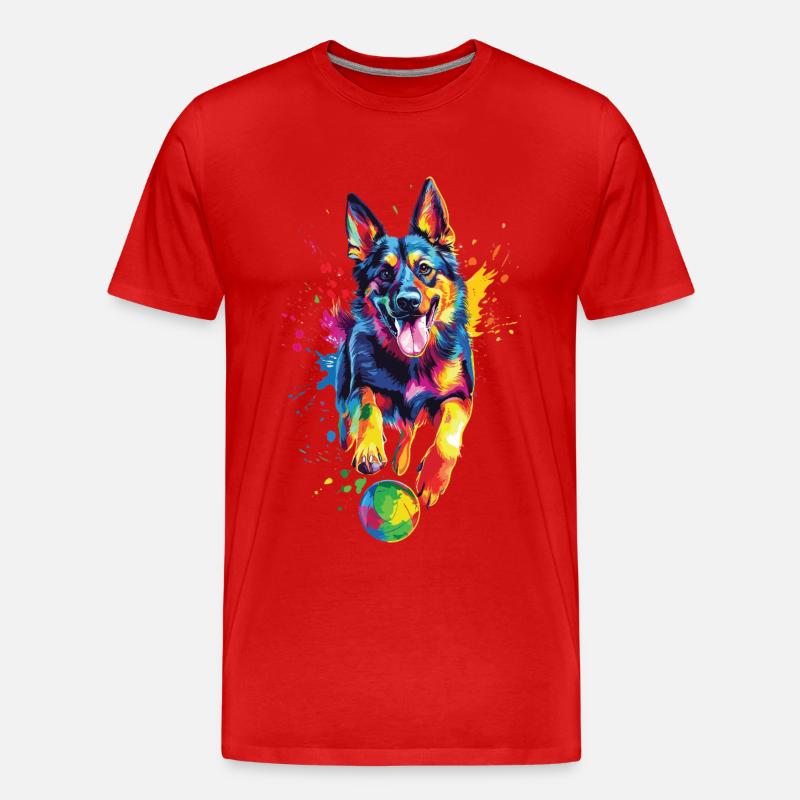Deutscher Schäferhund - Männer Premium Bio T-Shirt - Rot
