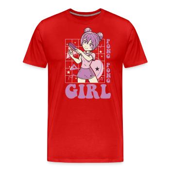 Ping Pong Outfit Table Tennis Bat Ping-Pong - Men's Premium Organic T-Shirt - red - Front - Damien (186cm)