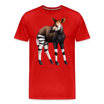 Sweet Okapi - Men's Premium Organic T-Shirt - red - Front - Damien (186cm)