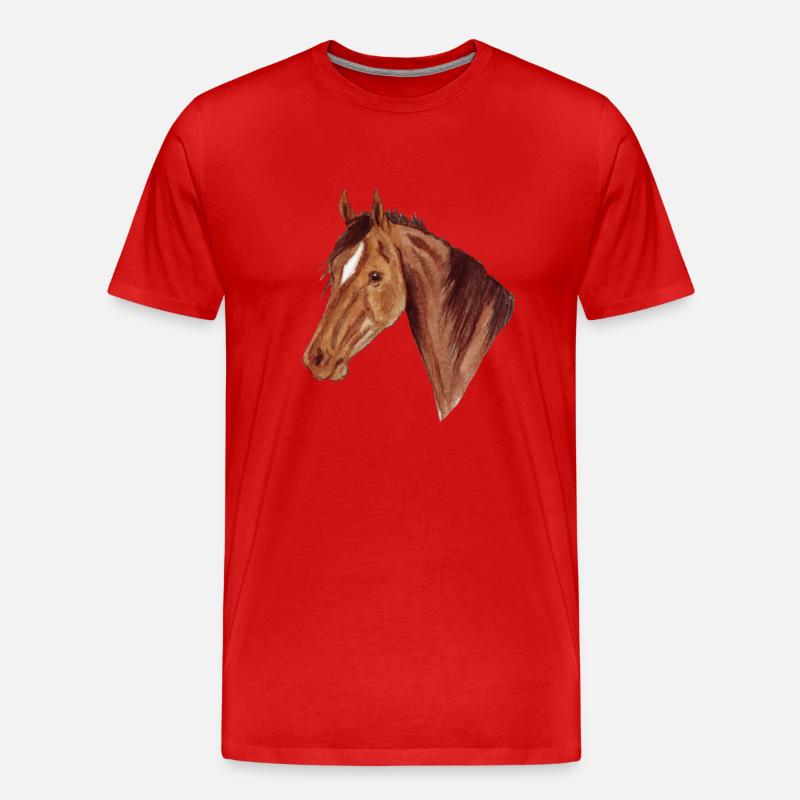 Pferd - Männer Premium Bio T-Shirt - Rot