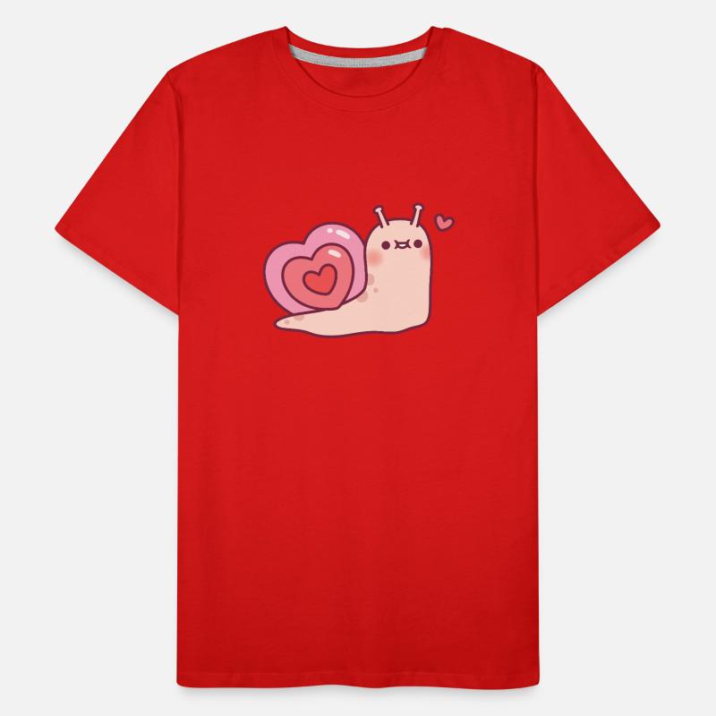 Cute Snail With Heart Shaped Shell Men's Premium Organic T-Shirt