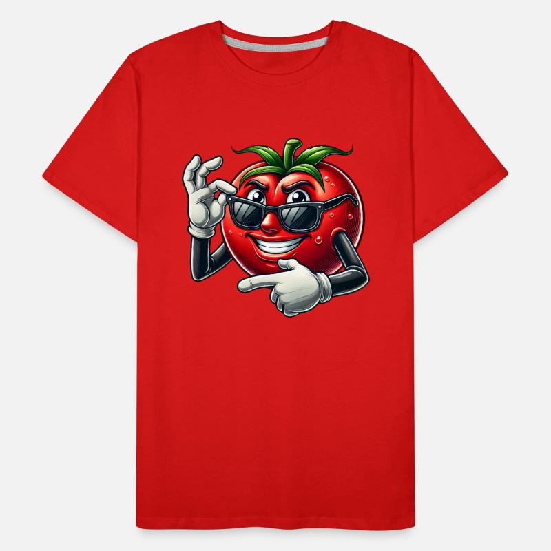 Cool Tomate Lunettes de Soleil Dessin Animé Veggie Fun T-shirt bio Premium Homme