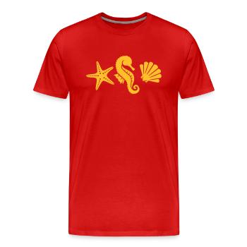 Muschel - Männer Premium Bio T-Shirt - Rot - Vorne - Damien (186cm)