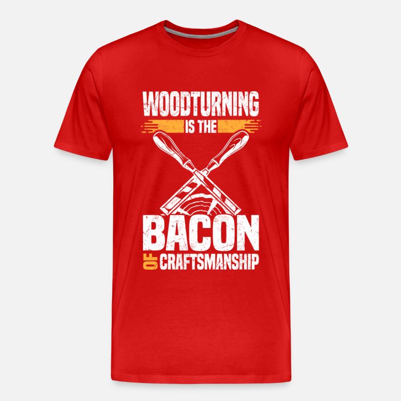 Holzkunst - Männer Premium Bio T-Shirt - Rot
