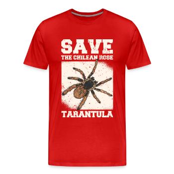 Tarantula Haustier Spinne Tarantulas Spinnen Tiere - Männer Premium Bio T-Shirt - Rot - Vorne - Damien (186cm)