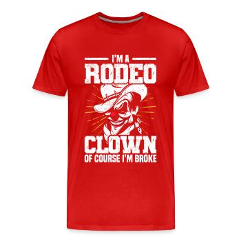 Rodeo - Männer Premium Bio T-Shirt - Rot - Vorne - Damien (186cm)