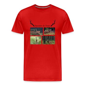 chasse - T-shirt bio Premium Homme - rouge - Devant - Damien (186cm)