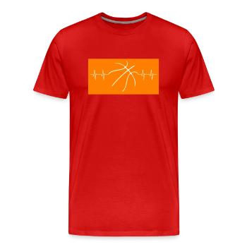 Basketball Herzschlag heartbeat Streetball - Männer Premium Bio T-Shirt - Rot - Vorne - Damien (186cm)