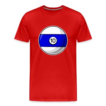 Billardkugel 10 blau Billard zehn - Männer Premium Bio T-Shirt - Rot - Vorne - Damien (186cm)