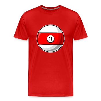 Billardkugel 11 rot Billard elf - Männer Premium Bio T-Shirt - Rot - Vorne - Damien (186cm)