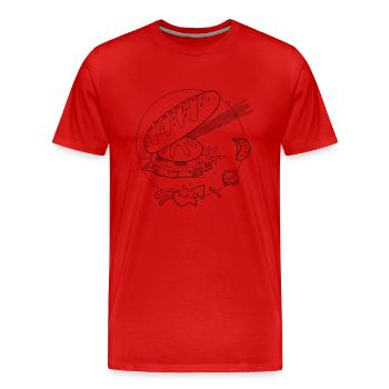 ICH LIEBE CARBS - Männer Premium Bio T-Shirt - Rot - Vorne - Damien (186cm)