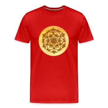 Mandalas solaire - T-shirt bio Premium Homme - rouge - Devant - Damien (186cm)