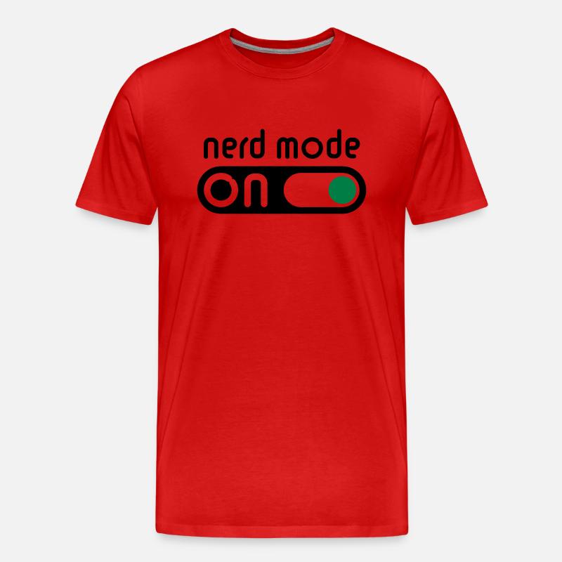 Nerd Mode On (Geek / Computerfreak) - Männer Premium Bio T-Shirt - Rot