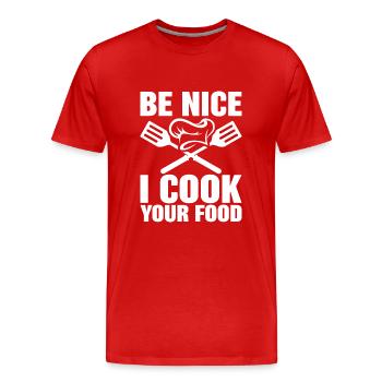 Chef Restaurant Chef - T-shirt bio Premium Homme - rouge - Devant - Damien (186cm)