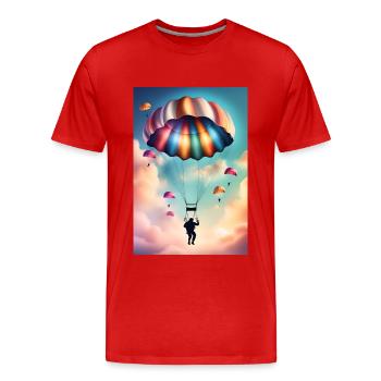 Parachute coloré - T-shirt bio Premium Homme - rouge - Devant - Damien (186cm)