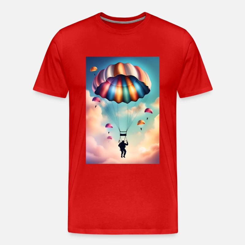 Bunter Fallschirm - Männer Premium Bio T-Shirt - Rot