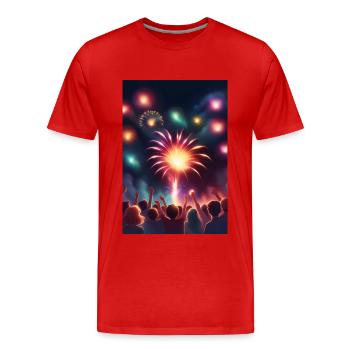 Superbe feu d’artifice - T-shirt bio Premium Homme - rouge - Devant - Damien (186cm)