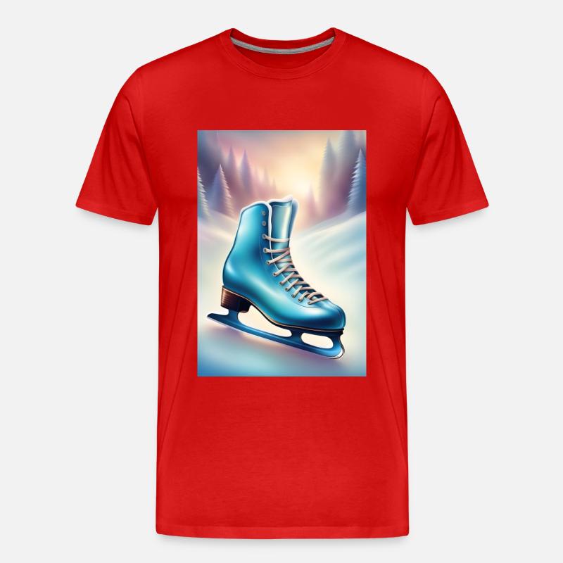 Ich liebe Eiskunstlauf - Männer Premium Bio T-Shirt - Rot