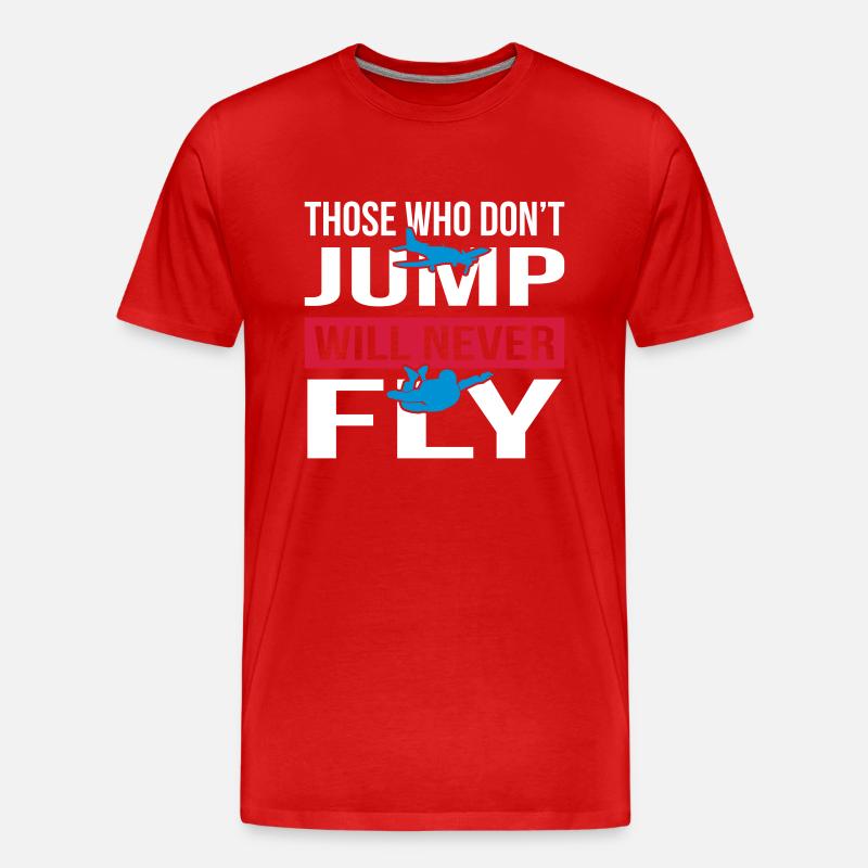Will Never Fly Skydive - Männer Premium Bio T-Shirt - Rot