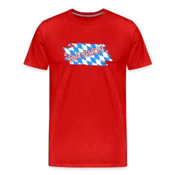 Bayern Flagge - Männer Premium Bio T-Shirt - Rot - Vorne - Damien (186cm)