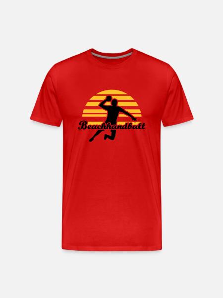 Beachhandball - Männer Premium Bio T-Shirt - Rot