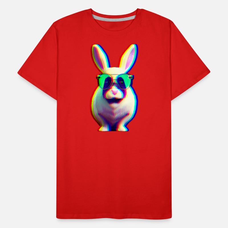 cool rabbit - glitch effect rabbit Men's Premium Organic T-Shirt