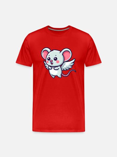 Celestial Mouse: Cute rodent with - Men's Premium Organic T-Shirt - red